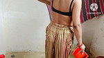 How is Bhabhi dressing up for her friend full hot romantic bathing stepsister