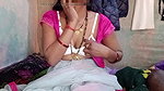 Hot Indian aunty pressed her big tits and got great pleasure by massaging her step son’s penis