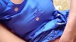 Desi bhabhi in blue suit showing her hairy pussy