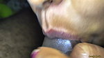 Licked Lauda and took thick semen in mouth