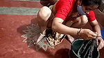 Sexy Maid cleaning floor and showing her ass