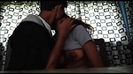 young couple in college library