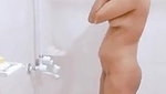 young married couple in shower