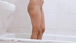 young married couple in shower