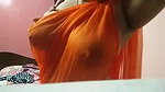desi horny girl showing and playing her big boobs in yellow saree