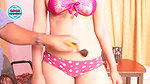 Desi Actress seethrough nipple show bra panty show Lucky makeup Man