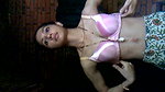 Young village girl striping