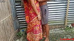 Bengali Bhabi Fuck With A Red Clower Saree with Husband