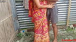 Bengali Bhabi Fuck With A Red Clower Saree with Husband