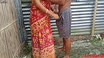 Bengali Bhabi Fuck With A Red Clower Saree with Husband