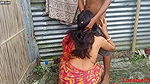 Bengali Bhabi Fuck With A Red Clower Saree with Husband