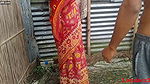 Bengali Bhabi Fuck With A Red Clower Saree with Husband