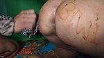 SEXY BIWI channel name written with mehndi on bhabhi s ass, after that fucked bhabhi by making her a mare