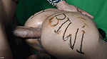 SEXY BIWI channel name written with mehndi on bhabhi s ass, after that fucked bhabhi by making her a mare