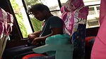tarki guy masturbating in BUS while knowing side passanger girls recording him