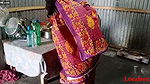 Red Saree Cute Bengali Boudi sex