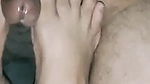 Paki wife giving handjob & ending with cumshot on feet