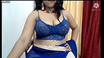 Blue saree hot looks during sexy dance on camera