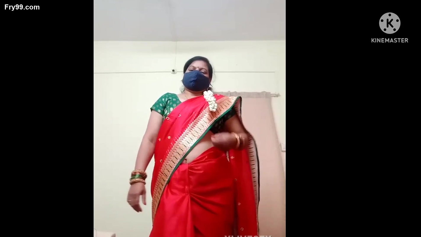 Marathi Divya aunty in Red saree Sexy look