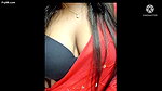 Super Hot Desi Indian bhabhi in red saree and black bra dirty talking with boyfriend