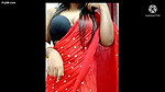 Super Hot Desi Indian bhabhi in red saree and black bra dirty talking with boyfriend