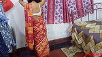 Red Saree Boudi Sex In Husband Hardly in dogy style