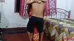 Red Saree Boudi Sex In Husband Hardly in dogy style