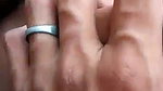 Shy young girl havin