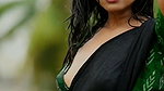 Hot Babe Sexy In Saree Wet Looking Ravishing