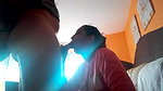 Chubby aunty shy to expose her face while sucking her hubby’s dick