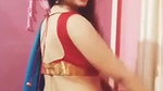 Rupsa Sexy Boobs and Navel in red bra and blue saree