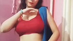 Rupsa Sexy Boobs and Navel in red bra and blue saree