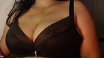 Black Bra Boobs Show Nipple Show and Nipple in Mouth