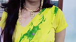 hot marathi gilr sexy navel in yellow saree and belly chain