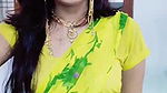 hot marathi gilr sexy navel in yellow saree and belly chain