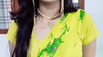 hot marathi gilr sexy navel in yellow saree and belly chain