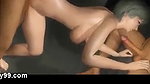 Animated babe gets drilled in threesome orgy