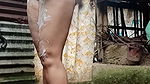 Shower scene of Bangladeshi village girl Akhi looking beautiful with sexy dress