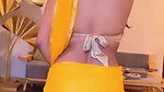 SEDUCTION FILLED BABE SEXY IN YELLOW SAREE BACKLESS HOTNESS
