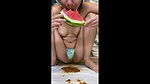 p00girl watermelon vomiting diarrhea in shorts blow job
