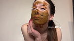 PeachyJada Smearing poop on my face and masturbating