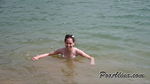 PooAlina Alina is bathing in the lake and pooping in panties