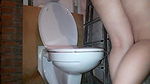 XOBunny Shittting squatting on top of the toilet