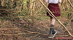 lking through the woods on her way home and relieve