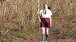 lking through the woods on her way home and relieve