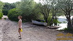 lee Lay Naked on the Boat Dock