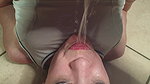 exible petite girl pissing through white pants into her mouth