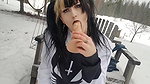 bella Velwood Pissing in the Snow