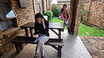 85Surprise s facial for skinny on the phone busy with a interview hair pulling pussy lick