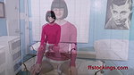 75Teacher Julia Pee confessions in layered nylons